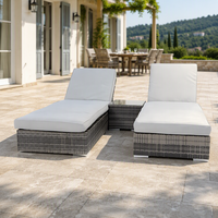 Chaise longue Audu, la plus tendance, moderne et contemporaine, en résine et rotin, pour piscine, extérieur, hôtel et jardin