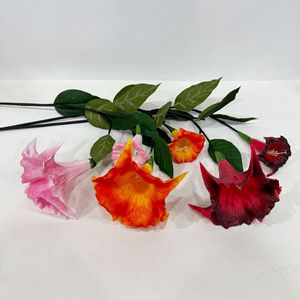 <span class=keywords><strong>Mandara</strong></span> Realista Doble Cabeza Datura Colgante Planta Verde Artificial Decoración DE LA Boda, Venta Al por Mayor, Nuevo, 2017 - Product Image 2
