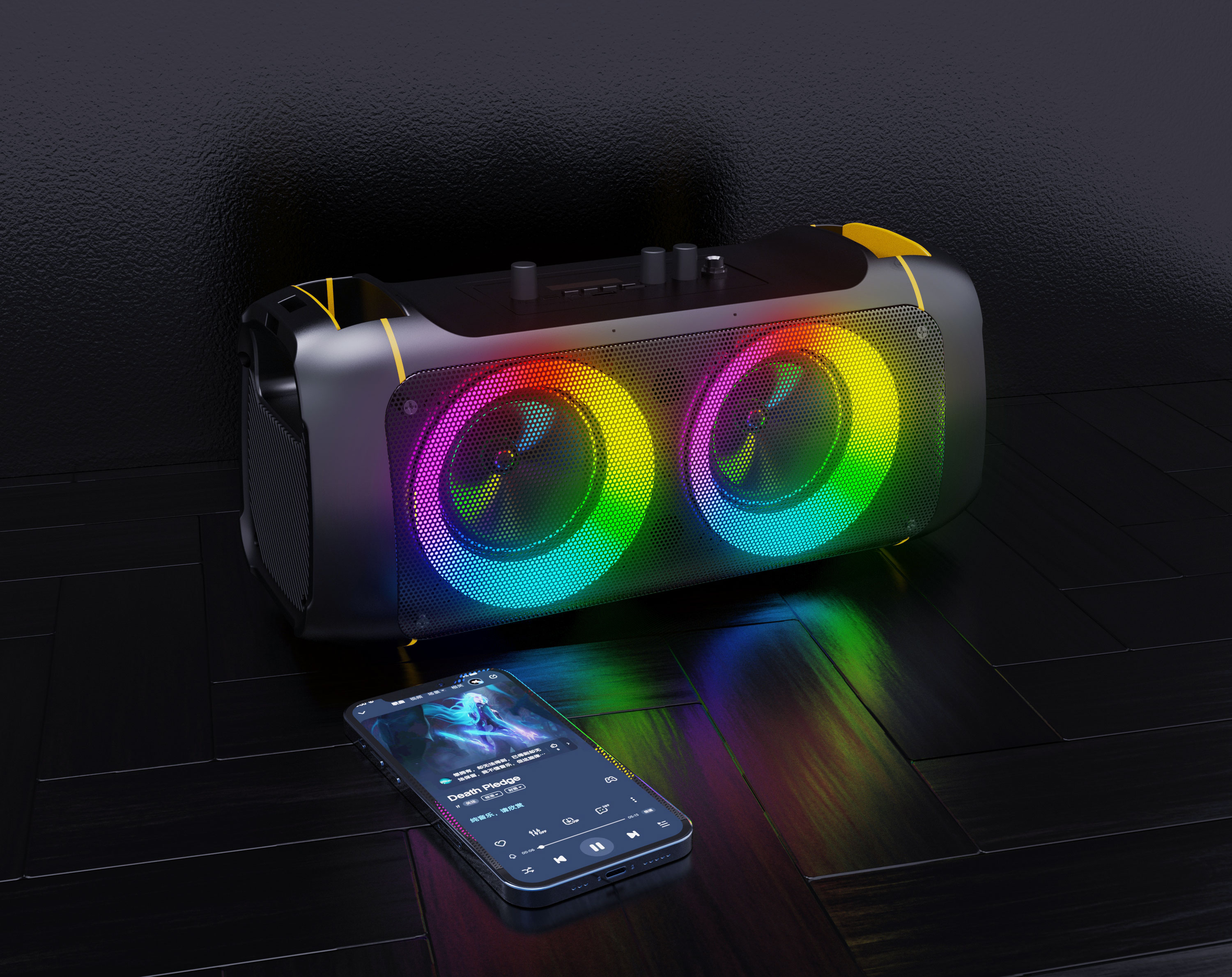 Музыкальный беспроводной динамик Bt портативный мини-сабвуфер беспроводной басовый динамик микрофон для вечеринки