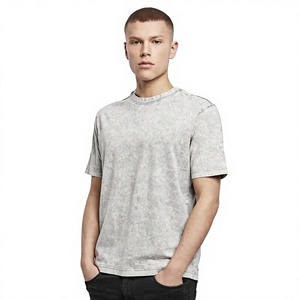 Customized Front Logo Knitted Heavy Cotton 230g Acid Wash Vintage Oversized Eco-Friendly <b>Silk</b> Screen Printed T-<b>shirts</b> for <b>Men</b> - Product Image 1