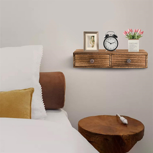 <span class=keywords><strong>Étagère</strong></span> <span class=keywords><strong>murale</strong></span> rustique en bois massif <span class=keywords><strong>avec</strong></span> <span class=keywords><strong>tiroir</strong></span> pour rangement et présentation - Product Image 5