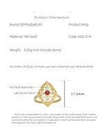 DEYIN, nuevo conjunto de joyería fina de piedras preciosas de estilo Vintage, anillos de rubí de diamante Natural Real de oro puro de 18 quilates para mujer