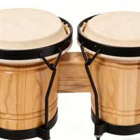 Wholesale Natural Light Wood Bongo Drum Set, Sheepskin Head Hand Percussion Custom Logo for Music Teaching & Performance