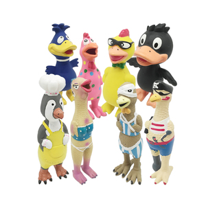 Jouets pour chiens en latex qui couinent, ensemble <span class=keywords><strong>canard</strong></span>-poulet, écologiques, non toxiques - Product Image 3