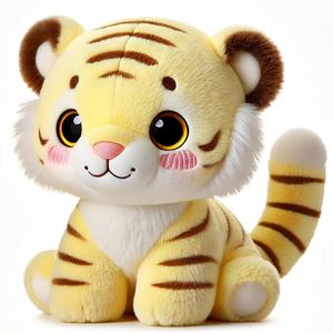 Tigre mignon personnalisé brodé jouets en peluche doux coton tissu porte-clés pour la maison bébés confortable guérison décompression poupées - Product Image 6