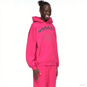 Hoodie Unisex Pria Model Longgar, Dapat Dikustomisasi LOGO, Sweatshirt Rajut Kasual Gaya Jalanan, Cetak Pola Personal untuk Musim Dingin - Product Image 4