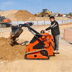 Mini-chargeuse compacte multifonctionnelle pour travaux extérieurs, déneigement et terrassement, avec roues sur chenilles et godet étroit, personnalisable, livraison rapide gratuite - Product Image 3