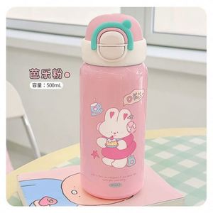 Gourde isotherme moderne en acier inoxydable 304 de grande capacité (350 ml/750 ml) avec paille anti-chute double usage pour la rentrée des enfants - Product Image 3