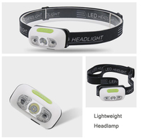 Lampe frontale à LED cob avec Mini capteur, rechargeable par USB, idéale pour la pêche