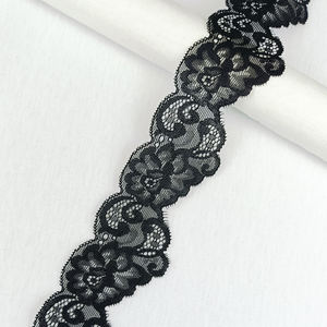Sıcak satış lüks dar siyah streç Spandex/naylon nakış çiçek dantel Trim iç çamaşırı ve çanta için geleneksel Vintage tarzı - Product Image 5