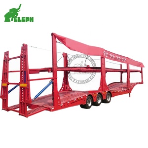 Nouvelle semi-remorque porte-voitures 3 essieux à double pont hydraulique à hauteur réglable pour vente aux enchères de véhicules en Chine - Product Image 3