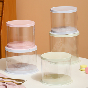 Caja de Pastel Transparente Alta para Bodas, de PET, con Ventana Personalizable, Reciclable, de Lujo, para Cumpleaños, para Invitados, Venta al por Mayor Personalizada - Product Image 6