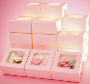 Hot bán bánh Hộp kích thước lớn 8x8x5 Bánh hộp Bánh hộp hình chữ L cửa sổ với cửa sổ - Product Image 1