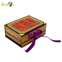 Boîte biblique en forme de livre rétro avec rangement en ruban pour cadeau Boîte pliable avec poignée