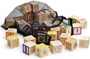 Wholesale Custom High Quality Wooden ABC <strong>Blocks</strong> 40PCS <strong>Stacking</strong> <strong>Blocks</strong> Baby <strong>Counting</strong> Alphabet Letters Manufacturers - Product Image 2