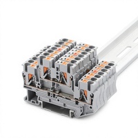 Bloc de jonction PTTB2.5 double niveau, droit, deux entrées et deux sorties, monté sur rail, produit par le fabricant, pour conducteurs de 2,5 mm²