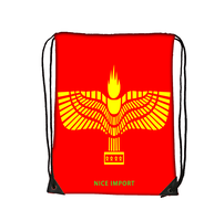 Sac de sport léger en polyester avec cordon de serrage, motif drapeau syrien arameen, idéal pour le voyage, le camping et l'usage quotidien