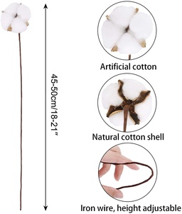 Naturale un ramo di cotone autunno fiori secchi <span class=keywords><strong>decorativi</strong></span> steli di cotone bianco per composizioni floreali - Product Image 2