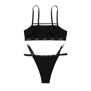 Ensemble de sous-vêtements personnalisés pour femmes ensembles de soutien-gorge et slip culotte soutien-gorge de sport sans armature confortable sans couture grande taille sous-vêtements féminins - Product Image 5