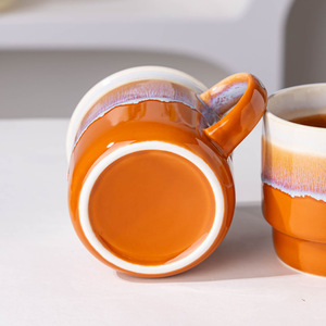 Tazas de Cerámica con Esmalte de Horno, Juego de Tazas para Café y Leche, Taza Individual, Diseño Antiguo, Patrón Sólido, Uso General - Product Image 2