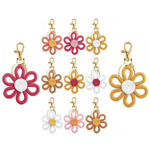 El yapımı Bohemian makrome ayçiçeği çanta anahtarlığı cazibe aksesuarları kolye Magritte Floret güneş çiçek dekor Boho dokuma anahtarlıklar - Product Image 1