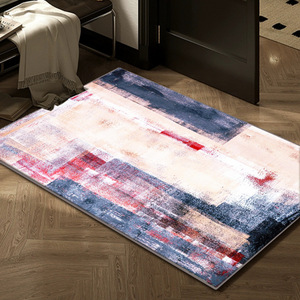 Alfombra Moderna Abstracta con Estampado, Rectangular, Resistente a las Manchas, Lavable, de Imitación de Cachemira, para Sala de Estar, Dormitorio, Entrada - Product Image 4