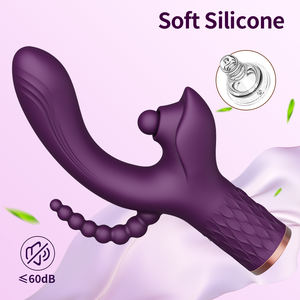 Vibration de lapin vibrant à perles rondes avec fonction de stimulation 3 en 1 Vibrateur sexuel pour <span class=keywords><strong>femme</strong></span> - Product Image 4
