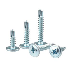 Viti autofilettanti a testa a traliccio Phillips in acciaio al carbonio zincato bianco M4.2 M4.8, viti autoforanti a testa a disco - Product Image 2