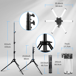 Đèn Vòng Ngôi Sao Led 54W 26 Inch Hàng Mới Về Đèn Lấp Đầy Sáu Cánh Tay Đèn Chụp Ảnh Video Kèm Giá Ba Chân Đèn Trang Điểm Phát Sóng Trực Tiếp - Product Image 4