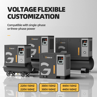 Compresseur d'air industriel portable 220V monophasé à vis 7,5 kW 10 CV, petit, silencieux, avec sécheur et réservoir, certifié CE, pour utilisation automobile