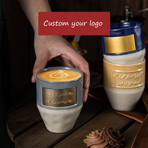 Vendita calda Arab Stonewear fatto a mano in ceramica <span class=keywords><strong>caffè</strong></span> tazza da tè senza manici testo arabo personalizzato arabo scrittura ceramica Latte tazza da <span class=keywords><strong>caffè</strong></span> - Product Image 2