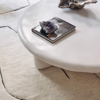 Table basse en fibre de verre au design Wabi-sabi Idao, taille personnalisable, couleur noire, table de café pour salon