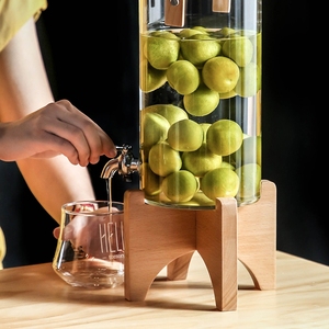 Distributeur <span class=keywords><strong>de</strong></span> boissons en verre très populaire avec support et poignée en bois, grande capacité, avec robinet pour brassage <span class=keywords><strong>maison</strong></span> - Product Image 6
