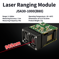 Capteur de télémètre laser UART-TTL de petite taille pour la vision nocturne, capteur de distance laser 1000m