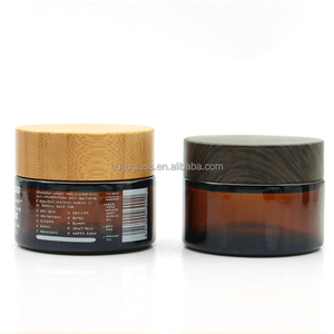 Pots de crème en verre ambré imprimés avec dessus en <span class=keywords><strong>bambou</strong></span> <span class=keywords><strong>noir</strong></span> Bouteilles en verre brun avec couvercle en <span class=keywords><strong>bambou</strong></span> 5g 10g 15g 20g 30g 50g 100g - Product Image 6