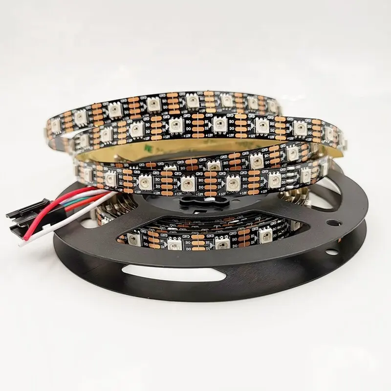 5m DC12V WS2815 Addressable Led Strip Light Dual-signal 30/60/144leds/m Black/white PCB IP30/IP65/IP67