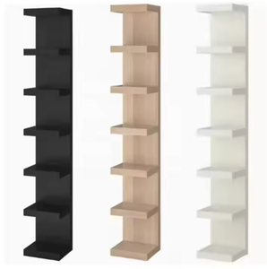 Estantería de pared de madera negra con estilo moderno, estantería pequeña para decoración del hogar, estantería, gran oferta - Product Image 6