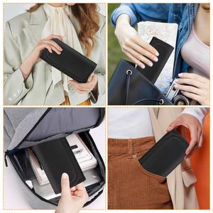 Money Organizer for Cash Bag with 6 Zip Pocket Waterproof Black Cash Envelope <strong>Wallet</strong> for Saving Bills Coins Budgeting <strong>Receipts</strong> - Product Image 2