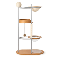 Tour d'agencement pour chats en gros avec design capsule spatiale, lit tressé, colonne à gratter, structure métallique stable, support OEM ODM