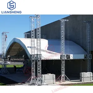 Palcoscenico quadrato a traliccio in alluminio con tetto piano per spettacoli di concerti per eventi al coperto all'aperto