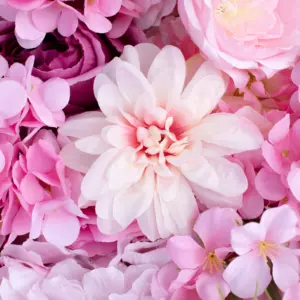 Venda quente dia da mentira, dia da mentira, rolo, parede de backdrop, flor artificial de hortência de páscoa, casamento