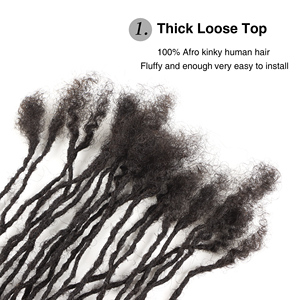 Orient chị locs Interlock locs vĩnh viễn dreadlocks mở rộng tóc con người dyable màu - Product Image 3