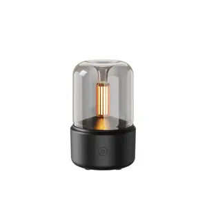 Humidificador de luz de vela USB, medidor de recarga de agua pulverizada portátil, atomizador de luz nocturna silenciosa, purificador de aire doméstico