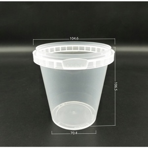Conteneur alimentaire rond transparent en PP de 400 ml de qualité supérieure, bol en plastique portable pour la soupe à emporter et le stockage de desserts frais - Product Image 2
