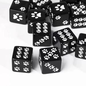 Dés de jeu amusants en plastique D6, <span class=keywords><strong>logo</strong></span> personnalisé imprimé, dés de jeu de rôle, vente en gros OEM, promotionnels - Product Image 2