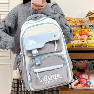Woman Primary and secondary school students L capacity Dual-shoulder <b>backpack</b> Back support Durable High school student <b>Backpack</b> - Product Image 4