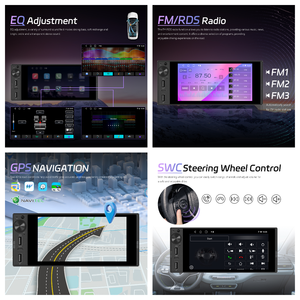 Podofo 6 ''Android 1 Din Car Stereo Incell Screen Car Player Android Carplay/Android Auto WIFI <span class=keywords><strong>RMD</strong></span> Tipo C Puerto USB Proveedor - Product Image 5