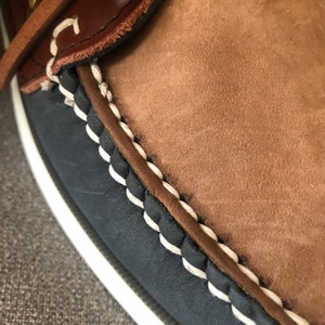 Mocassins et <span class=keywords><strong>chaussures</strong></span> <span class=keywords><strong>bateau</strong></span> pour hommes en cuir nubuck <span class=keywords><strong>bleu</strong></span> <span class=keywords><strong>marine</strong></span> et beige, toutes saisons, résistants, à plateforme, confortables, style décontracté et mode, pour la marche pieds nus - Product Image 6