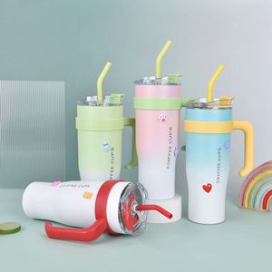 IStapromo Gifts Gobelet isotherme en acier inoxydable avec poignée 3D, sérigraphié, avec paille, grande capacité 40oz, pour boissons glacées - Product Image 6