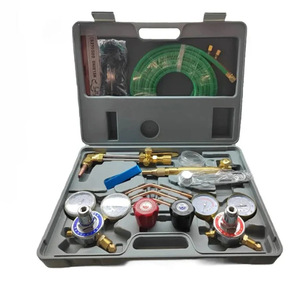 Kit de chalumeau oxyacétylène avec injecteur plaqué cuivre, outil de découpe pour soudage et découpe, avec régulateurs et flexibles - Product Image 1